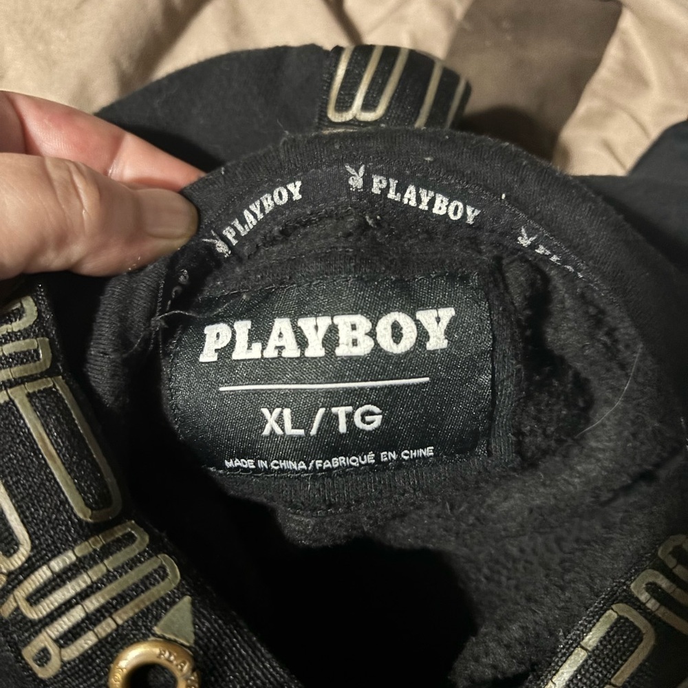 Men’s Playboy Pursue Your Dream Black Gold Logo Hoodie XL Streetwear - Picture 10 of 12